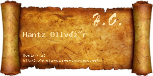 Hantz Olivér névjegykártya
